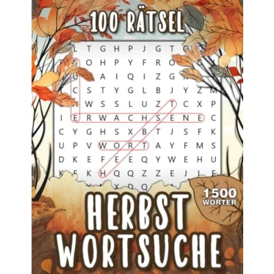 Abbildung von Herbst Wortsuchrätsel: 100 Themen &amp; Großdruck Rätsel mit 1500 versteckten Wörtern für Erwachsene, Senioren Kinder