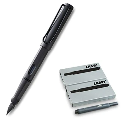 Abbildung von Lamy Füllhalter Safari umbra matt (1 Füller, Federstärke B + 10 Patronen, schwarz)