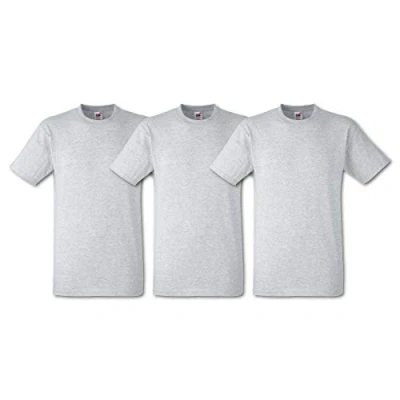 Abbildung von Fruit of the Loom Herren T Shirt, 3er Pack, Gr. XX Large, Grau Erika