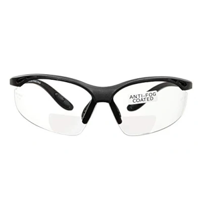 Abbildung von voltX &#039;CONSTRUCTOR&#039; BIFOKALE Schutzbrille mit Lesehilfe (KLAR +2.5 Dioptrie) Sportbrille für Radler enthält Sicherheitsband Bifocal Safety Glasses, Anti Fog UV400 Linse…