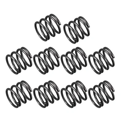 Abbildung von sourcing map 10Stk. Druckfeder Druckfedern Spiralfeder Stahlfeder 1,2mm Drahtdmr. 12mm Außendmr. 10mm freie Länge schwarz