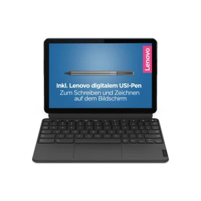 Abbildung von Lenovo IdeaPad Duet Chromebook 26,4 cm (10,1 Zoll, 1920x1200, Full HD, WideView, Touch) ChromeOS Tablet (MediaTek P60T, 4GB RAM, 64GB eMMC, ARM Mali G72 MP3, ChromeOS) blau grau + Stift