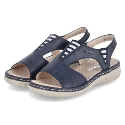 Abbildung von Rieker Damen 60466 Keilsandaletten, Blau, 38 EU