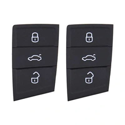 Abbildung von Create idea 2 x 3 Tasten Auto Fernbedienung Schlüsselanhänger Ersatz Tastenpads Schwarz Gummi Tastatur für Schloss Entsperren Kofferraum Kompatibel mit Polo Golf 7