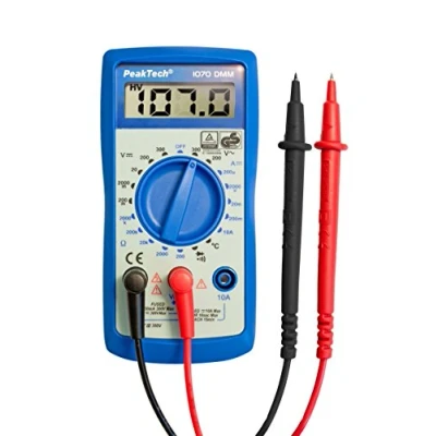 Abbildung von PeakTech 1070 Digitales Multimeter CAT III mit LCD Display &amp; Licht, TÜV/GS, Batterietester, Handmultimeter, Voltmeter, Elektronisches Strommessgerät, Durchgangsprüfer, Spannungsmesser Max. 300 V