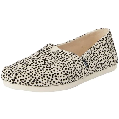 Abbildung von TOMS Damen Alpargata Flacher Slipper, Nebelbeflockter Mini Geparden, 37 EU