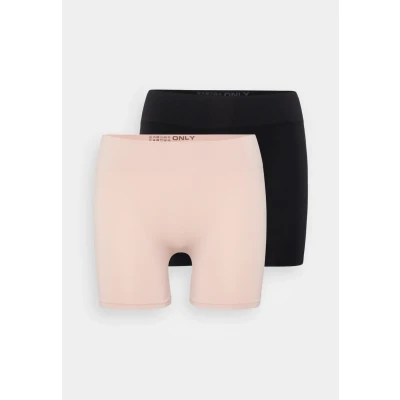 Abbildung von ONLY Onlvicky MINI Shorts 2 PACK Panties, Damen, Größe: XS/S, Black/rugby tan
