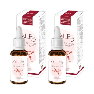 Abbildung von ALP NUTRITION Eisen Tropfen 2x30ml, hochdosiert Vitamin B12 Folsäure Gut verträgliches Eisenpräparat als Alternative zu Eisentabletten bei Eisenmangel