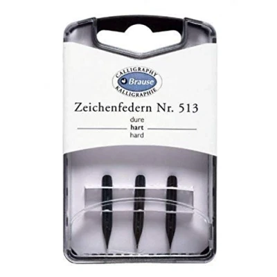 Abbildung von Brause 300513B Packung mit 3 Zeichnenfedern, feiner Spitze, ideal für Kalligraphie, 1 Pack