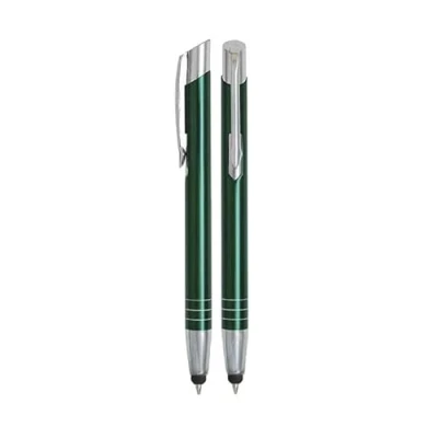 Abbildung von WPRO Toccara 2 er Set Kugelschreiber &amp; Eingabe Stift 2in1 Smartphone Tablet dünne 3D Touch Screen Stylus Pen Spitze Touchpen grün