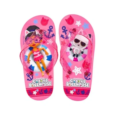 Abbildung von Gabby&#039;s Doll House Zehentrenner für Mädchen, Flip Flops Gabby Pandy Paws Sandalen, Geschenk Größe EU 25/26