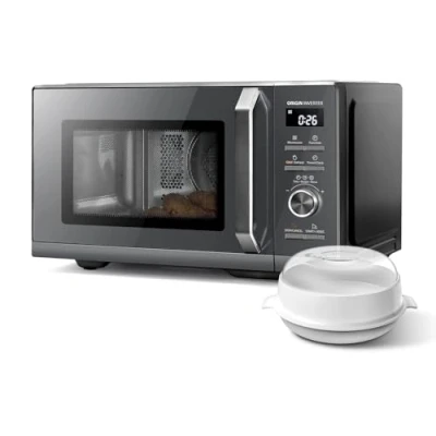 Abbildung von Toshiba MW3 AC26SFI(MG) Mikrowelle mit Grill und Heißluft 6 in 1 Mikrowellenherd Dampfgarer 26L 900W Origin Inverter, Chef Defrost, Konvektion, Kombi., Dampf, Grill, Air Fry, 10 Auto Menüs,Grau