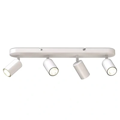 Abbildung von B.K.Licht Deckenlampe schwenkbar, GU10 Fassung, max. 5 Watt, Deckenleuchte, Lampe, Wohnzimmerlampe, Schlafzimmerlampe, Küchenlampe, Deckenstrahler, Deckenbeleuchtung, 55x6x9 cm, Weiß