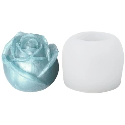 Abbildung von Ideen mit Herz Silikonform Rose Gips und Beton Figur Formen gießen 6 cm x 5,3