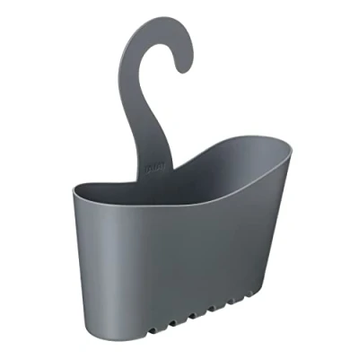 Abbildung von TATAY Duschkorb mit Haken, Polypropylen, Multifunktionskorb, Ermöglicht das Aufhängen des Korbes in der Dusche, Grau, Maße: 25 x 9 28 cm