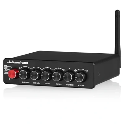 Abbildung von Nobsound NS 14G 2.1 Verstärker, Audio Amplifier, Bluetooth 5.0 HiFi Stereo 200W Kanal Subwoofer Leistungsverstärker mit Höhen und Basskontrolle für Heim Autolautsprecher