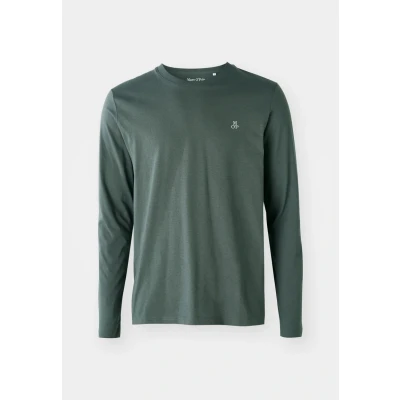 Abbildung von Marc O&#039;Polo CREW NECK ,ICON Chest Print Langarmshirt, Herren, Größe: Small, Mangrove