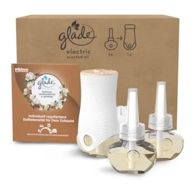 Abbildung von Glade (Brise) Electric Scented Oil, elektrischer Raumduft mit Duftöl inkl. 2 Nachfüller, Sensual Sandelwood &amp; Jasmine