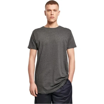 Abbildung von Build Your Brand Shaped Long Tee, Größe:M, Farbe:Charcoal (Heather)