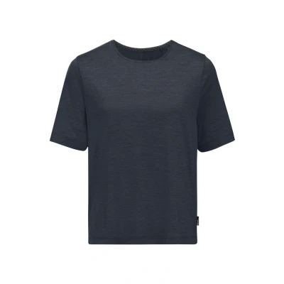 Abbildung von Jack Wolfskin Travel Sport Tshirt, Damen, Größe: Large, Dark navy heather