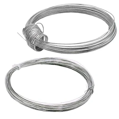 Abbildung von Eisendraht Set 0,4mm und 1,0mm verzinkt gebunden Basteldraht Flechtdraht Spanndraht Bindedraht Stahldraht Deko Draht