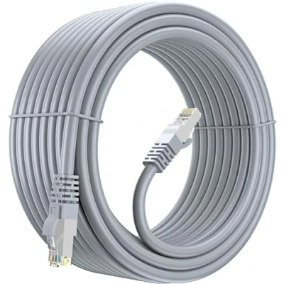Abbildung von MutecPower CAT5E Patchkabel 20m FTP Ethernet Netzwerkkabel/Ethernet Kabel mit RJ 45 Stecker Grau CCA 20 Meter