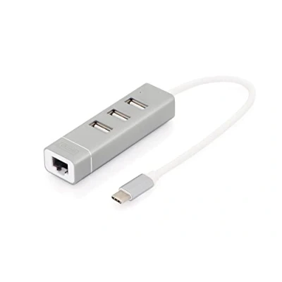 Abbildung von Digitus Laptop Dockingstation »USB 2.0 3 Port Hub &amp; FE LAN Adapter Typ C Anschluss«