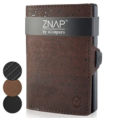 Abbildung von ZNAP® Slim Wallet Kreditkartenetui Geldbörse Herren Kartenhalter Geldbeutel Kartenetui Portemonnaie mit RFID Schutz 8 Karten Caramel