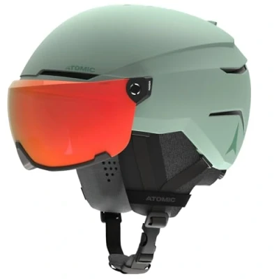 Abbildung von ATOMIC SAVOR VISOR PHOTO Skihelm mit Visier Pistachio Größe L Maximale Stoßdämpfung Active Aircon Belüftungssystem Hochwertige Verspiegelung für klare Sicht
