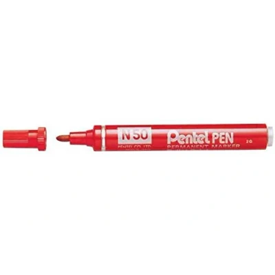 Abbildung von Pentel N50 Permanentmarker Rundspitze 1,5 2 mm Strichbreite 12 Stück rot