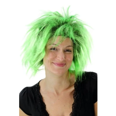 Abbildung von WIG ME UP PW0078 P103PC15 Punkige 80er Glam Faschingsperücke Karneval Schwarz Grün
