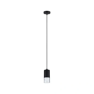 Abbildung von Paulmann 799.97 LED Pendelleuchte Kame H:168.5cm Ø7.6cm Metall, Kunststoff klar, Signalschwarz 9W dimmbar