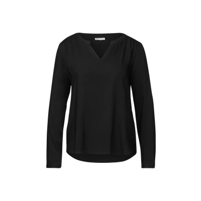 Abbildung von STREET ONE Damen A344987 Bluse in Unifarbe,Schwarz, 34