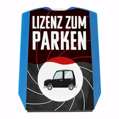 Abbildung von Lizenz zum parken Geheimagent Parkscheibe mit 2 Einkaufswagenchips witzige StVO Konforme Parkuhr als lustiges Geschenk für Fahranfänger und Autofahrer die einfach überall