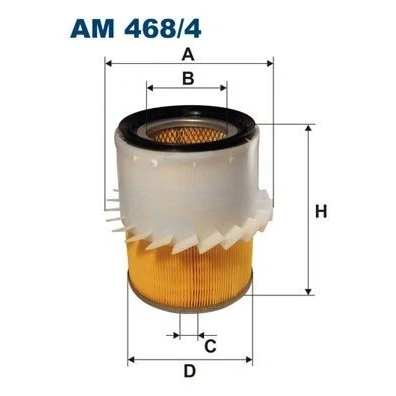 Abbildung von FILTRON AM 468/4 Luftfilter 197 158 Filtereinsatz MITSUBISHI: L200 III Pickup, PAJERO 2, 3