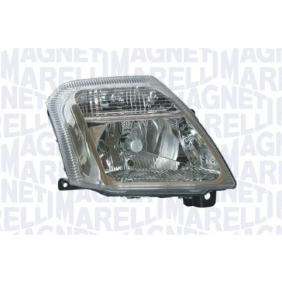 Abbildung von MAGNETI MARELLI 712419801129 Scheinwerfer rechts H4 Halogen für Rechtsverkehr ohne Glühlampen, mit Stellmotor LWR CITROËN: C2 Hatchback