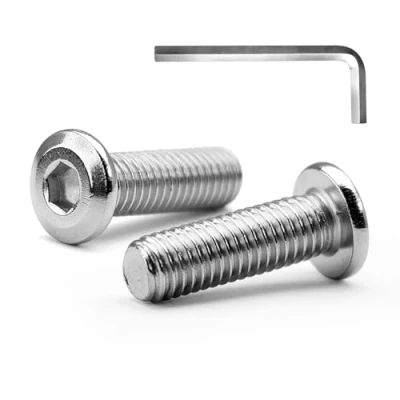 Abbildung von MINHER 10 Sätze M6 x 25mm Schrauben,Flachkopfschrauben, A2 V2A Edelstahl Flachkopf Innensechskantschrauben für Möbel(mit Innensechskantschlüssel)