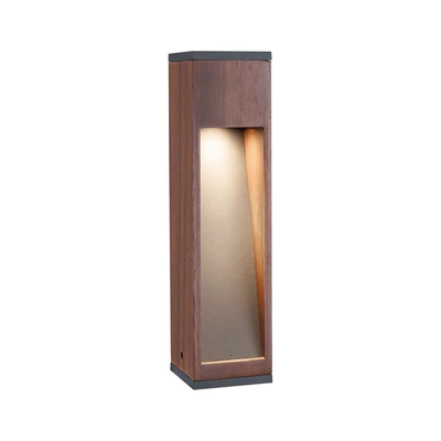 Abbildung von Paulmann Pollerleuchte Trabia IP44 Eckig 400mm 3000K 3,5W 230lm 230V Holz-GU10 1 Stk. Warmweiß