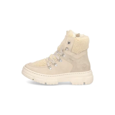 Abbildung von Rieker Plateaustiefelette, Damen, Größe: 36, Beige Schuhe