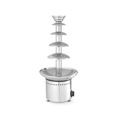 Abbildung von HENDI Schokoladenbrunnen 5 Ebenen 2,5 6 kg Edelstahl 265 W bis 110 C, Ø 33 x 70 cm Schokofontäne, Gastro Schokobrunnen kaufen