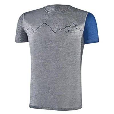 Abbildung von Black Crevice Herren Merino T Shirt, Grey/Steel Blue, XXL