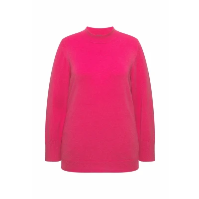 Abbildung von Ulla Popken Stehkragen Strickpullover, Damen, Größe: 46/48, Red pink