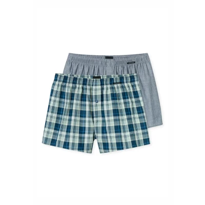Abbildung von Schiesser 2 PACK Boxershorts, Herren, Größe: Medium, Blau grün