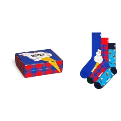 Abbildung von Happy Socks Downhill Skiing GIFT Unisex 3 PACK Socken, Größe: 36 40, Blue