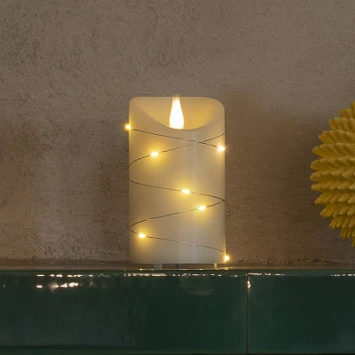 Abbildung von LED Wachskerze weiß Lichtfarbe Warmweiß 17,8 cm