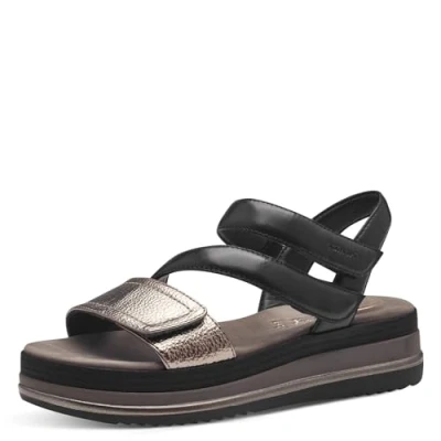 Abbildung von Tamaris Comfort Plateausandalette, Damen, Größe: 39, Black comb Schuhe