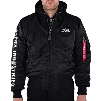 Abbildung von ALPHA INDUSTRIES Herren MA 1 D Tec SE Bomberjacke, Black/White, XS