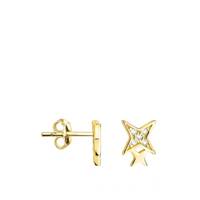 Abbildung von SOFIA MILANI Damen Ohrringe 925 Silber vergoldet/golden &amp; mit Zirkonia Steinen Stern Ohrstecker E2430