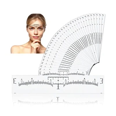 Abbildung von 150 PCS Augenbrauen Lineal Einweg Permanent Make up Microblading Tattoo Aufkleber Positioniert für Schablone