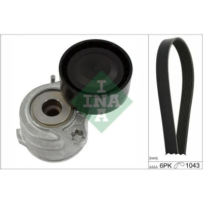 Abbildung von INA 529 0419 10 Keilrippenriemensatz Generatorfreilauf prüfen und ggf. erneuern PEUGEOT: 2008 Estate, 308 II Hatchback, 208 I Hatchback